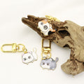 Metal Cartoon Kitten Pom Pom Keychain Bag Charm Gift view 4