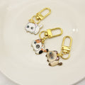 Metal Cartoon Kitten Pom Pom Keychain Bag Charm Gift view 3
