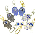Zinc Alloy Hamsa Hand Evil Eye Keychain Bag Charm Gift view 5