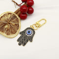 Zinc Alloy Hamsa Hand Evil Eye Keychain Bag Charm Gift view 6