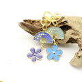 Metal Heart Fan Flower Keychain Gift view 3