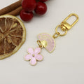 Metal Heart Fan Flower Keychain Gift view 6