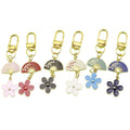 Metal Heart Fan Flower Keychain Gift view 5