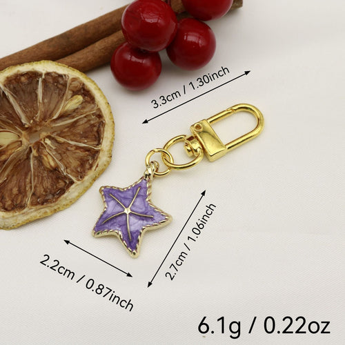 Metal Starfish Shell Keychain Bag Charm Gift