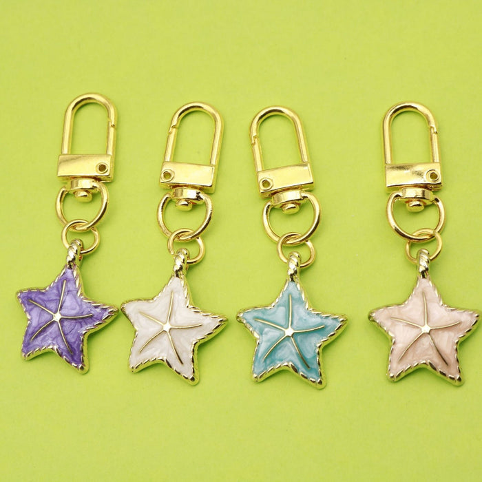 Metal Starfish Shell Keychain Bag Charm Gift