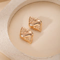 Luxury Gold Alloy Conch Shell Stud Earrings For Women, Summer Beach Statement Fashion Earrings view 2