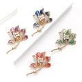 Alloy Enamel Pearl Begonia Flower Brooch For Cheongsam Accessories view 3
