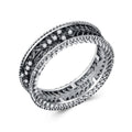 Three Color Openwork Band Ring With Clear Stone Borders view 6