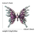Alloy Rhinestone Winged Butterfly Brooch Pin For Fashion Apparel view 5