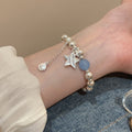 Copper Star Flower Brushed Elastic Bangle Sweet Minimalist Fresh Style Jewelry view 3