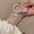 Copper Star Flower Brushed Elastic Bangle Sweet Minimalist Fresh Style Jewelry view 1