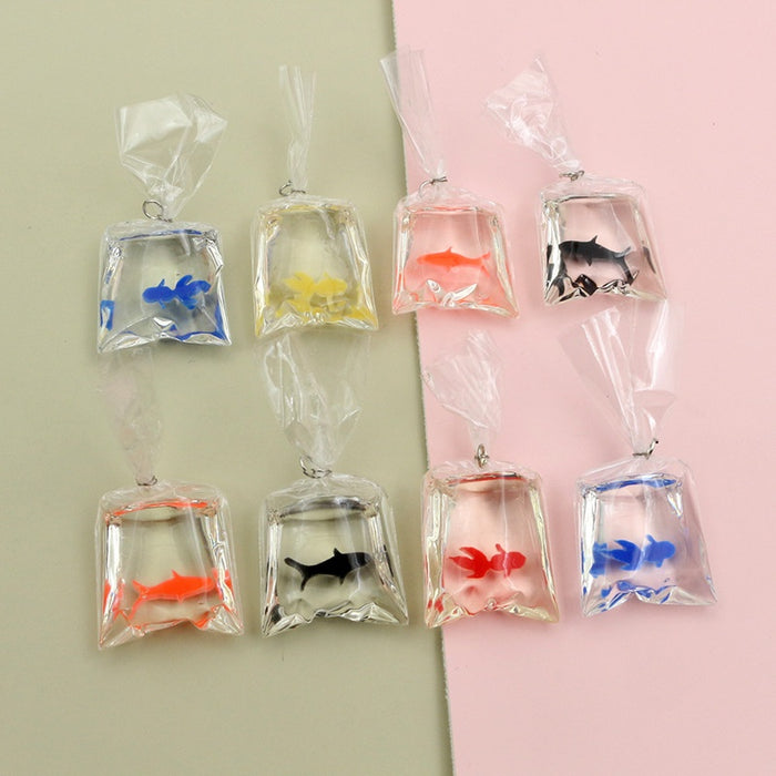 50x23mm Resin DIY Simulated Goldfish Water Bag Earrings Pendant Charm Jewelry Accessory 3.5g