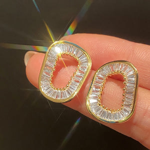 European American Style Stud Earrings For Women, Irregular Geometric Fashion Jewelry Accessory