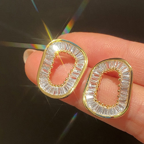 European American Style Stud Earrings For Women, Irregular Geometric Fashion Jewelry Accessory