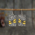 Vintage Maillard Dragonfly Earrings For Women, Two Tone Textured Forest Style Niche Jewelry view 2