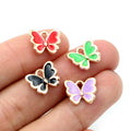 10x13mm Enamel Butterfly Alloy Pendant Charm For DIY Jewelry Accessories Necklace Findings view 2