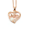 Mom Heart Pendant Necklaces in Four Colorways Polished Metal Jewelry view 9