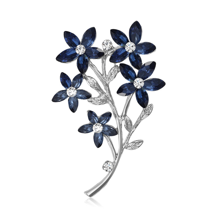 Alloy Rhinestone Flower Bouquet Brooch Pin For Dress And Suit