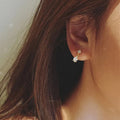 Geometric Stud Earrings For Women, Diamond And Round Shape Zircon Jewelry Direct view 3