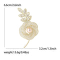 Elegant Alloy Rhinestone Hollow Rose Brooch For Suits And Coats view 5