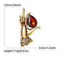 Alloy Rhinestone Hand Brooch Gemstone Holding Lapel Pin For Fashion view 6