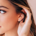 Simple One Piece Faux Australian Opal Stud Earrings For Women, Minimal Daily Matching Ear Jewelry view 3