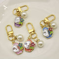 Alloy Enamel Flower Keychain Bag Charm view 3