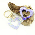 Zinc Alloy Sequin Heart Keychain Crystal Resin Bag Charm Gift view 4