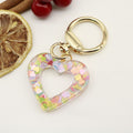 Zinc Alloy Sequin Heart Keychain Crystal Resin Bag Charm Gift view 6