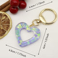 Zinc Alloy Sequin Heart Keychain Crystal Resin Bag Charm Gift view 2