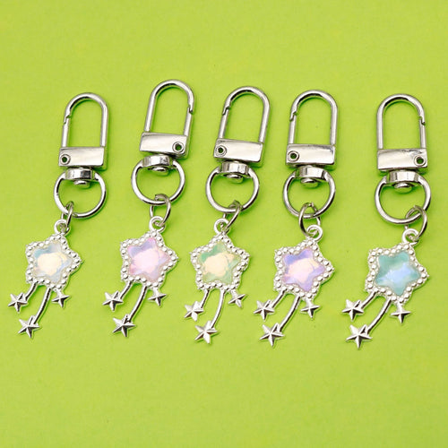 Zinc Alloy Pink Crystal Meteor Keychain Bag Charm Gift