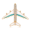 Aqua Gold Tone Flower Enamel Metal Brooch Pin for Jackets and Lapels view 6