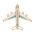 Red Gold Tone Airplane Enamel Two Designs Metal Brooch Pin view 6