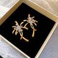 Copper Zircon Firework Flower Drop Earrings Light Luxury Fashion Stud Earrings for Women view 2