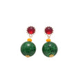 Vintage Resin Round Pendant Drop Earrings With Silver Pins, Retro Light Luxury Geometric Style view 5