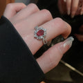 Zircon Oval Open Ring Delicate Fashion Jewelry For Women view 3