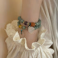 Lotus Pod Floral Chalcedony Beaded Bangle For Women Sweet Fresh Summer Fashion Jewelry view 1