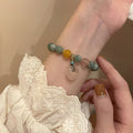 Lotus Pod Floral Chalcedony Beaded Bangle For Women Sweet Fresh Summer Fashion Jewelry view 3