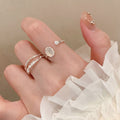 Korean Style Oval Resin Open Ring Minimalist Jewelry For Women view 3