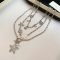 Bohemian Alloy Starfish Shell Conch Pearl Layered Choker Necklace For Women view 4