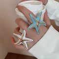 Metal Enamel Wrinkled Starfish Open Ring For Women Bohemian Vacation Statement Jewelry view 1
