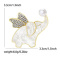 Natural Shell Elephant Pearl Brooch Pin For Cute Outfit Accessories view 6