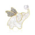 Natural Shell Elephant Pearl Brooch Pin For Cute Outfit Accessories view 1