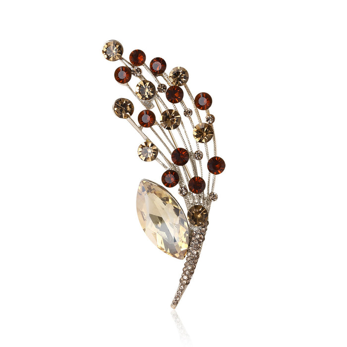 Alloy Rhinestone Bouquet Brooch Pin For Luxury Floral Fashion Accessories