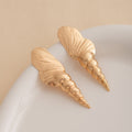 Luxury Gold Alloy Conch Shell Stud Earrings For Women, Ocean Vacation Statement Elegant Earrings view 3
