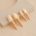 Luxury Gold Alloy Conch Shell Stud Earrings For Women, Ocean Vacation Statement Elegant Earrings view 2
