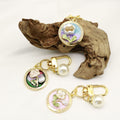 Enamel Alloy Monet Garden Flower Keychain For Bag Charm view 4