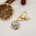 Enamel Alloy Monet Garden Flower Keychain For Bag Charm view 5