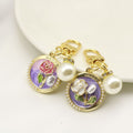 Enamel Alloy Monet Garden Flower Keychain For Bag Charm view 3