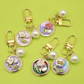 Enamel Alloy Monet Garden Flower Keychain For Bag Charm view 1